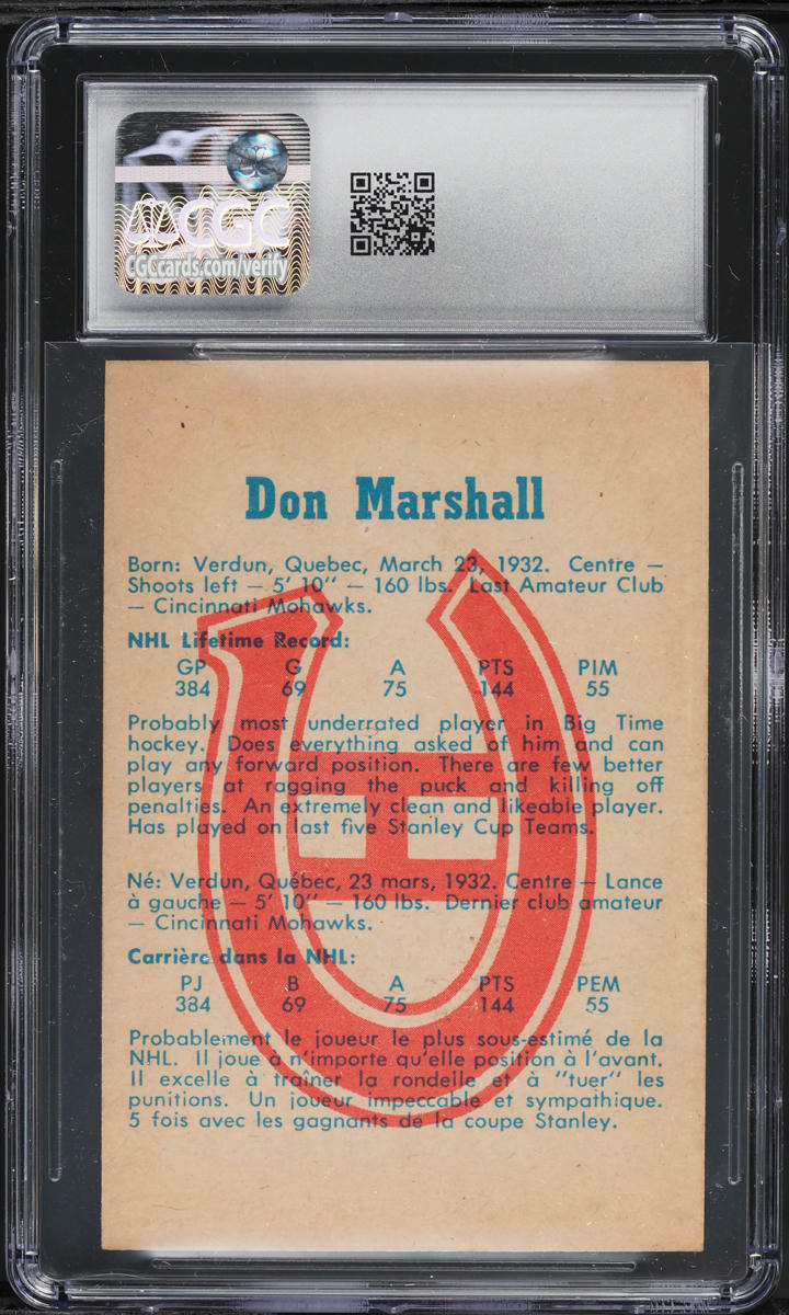 1960 Parkhurst Don Marshall #42 CGC 7 NRMT