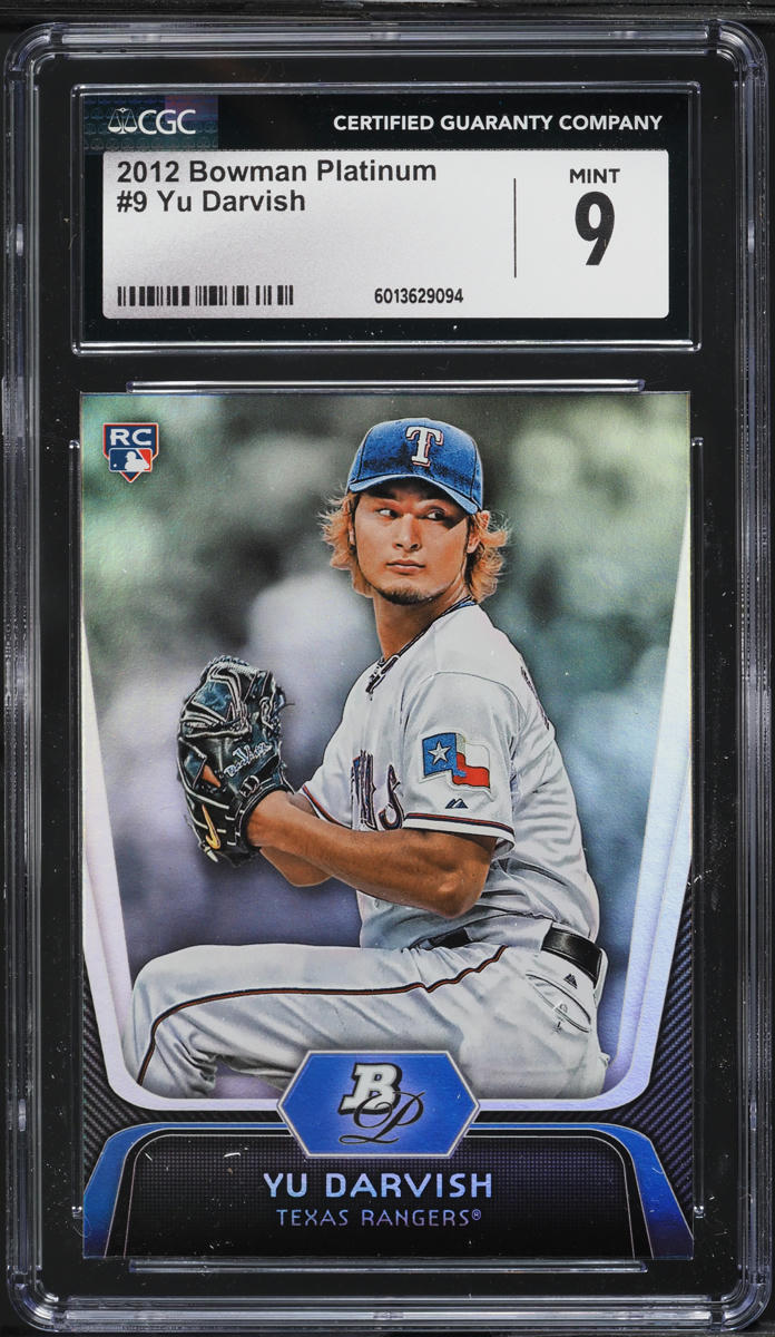 2012 Bowman Platinum Yu Darvish ROOKIE #9 CGC 9 MINT