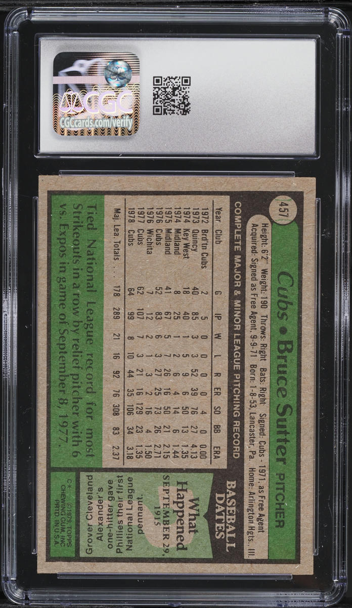 1979 Topps Bruce Sutter #457 CGC 9 MINT