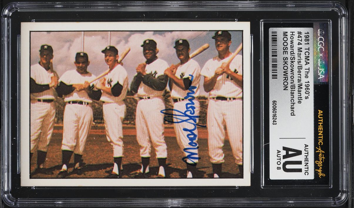 1981 TCMA The '60's Moose Skowron AUTO #474 JSA CGC AUTH
