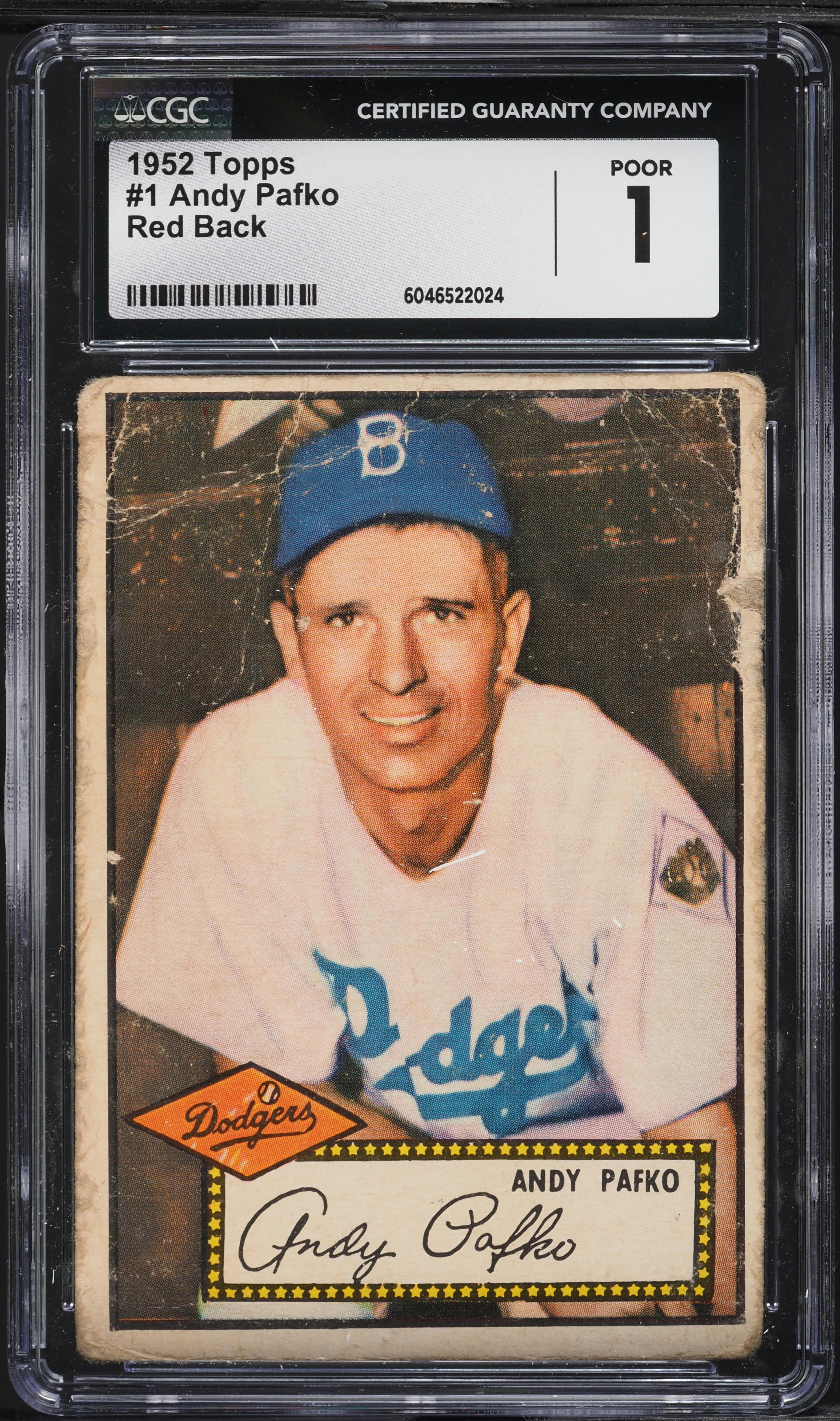1952 Topps Andy Pafko RED BACK #1 CGC 1 PR on Fanatics Collect