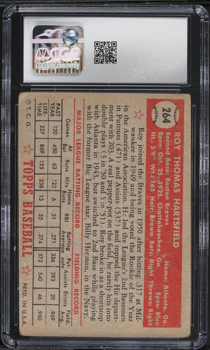 1952 Topps Roy Hartsfield #264 CGC 1.5 FR