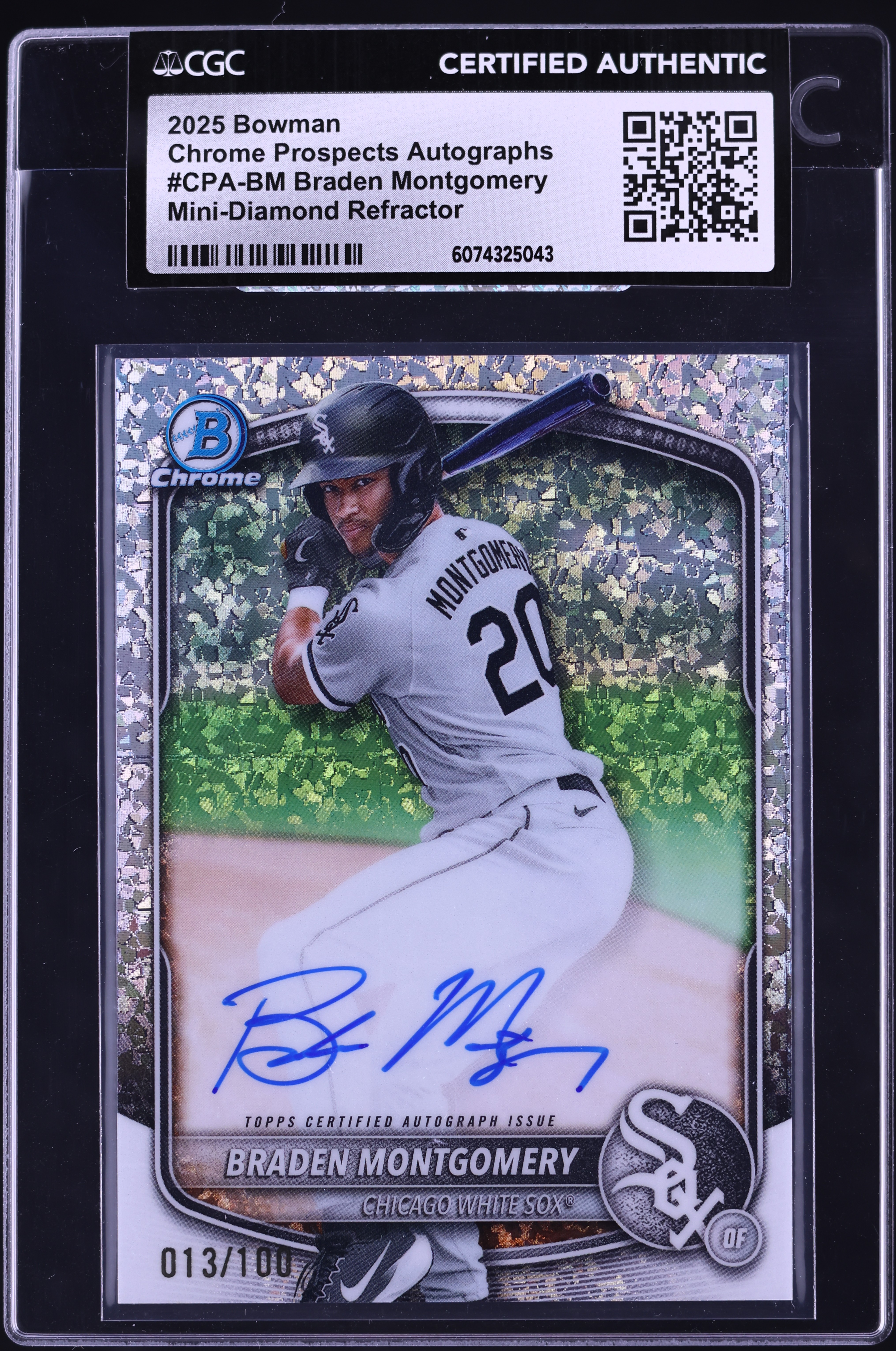 2025 Bowman Chrome Diamond Ref. Braden Montgomery PROSPECT AUTO 