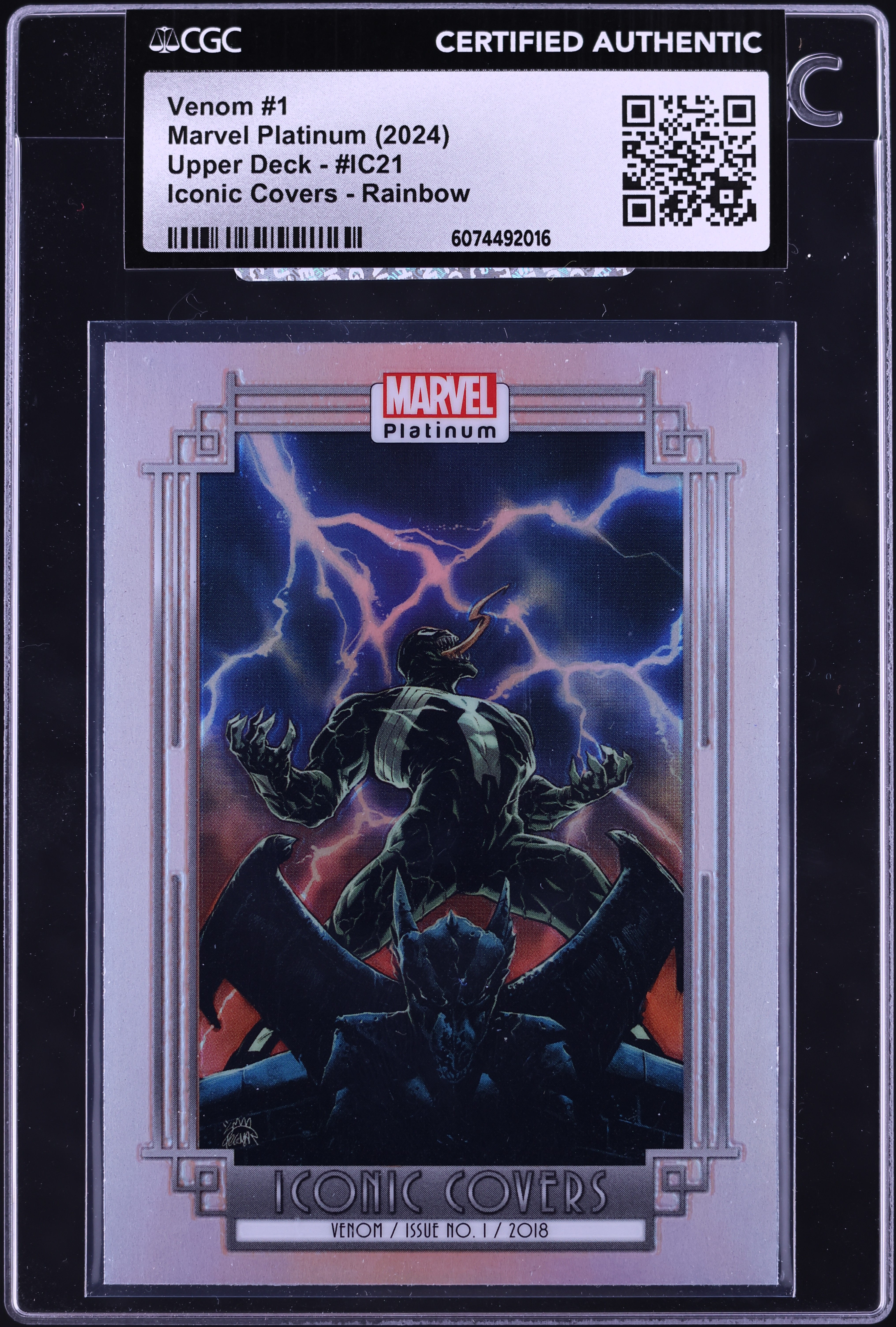 2024 Upper Deck Marvel Platinum Iconic Covers Rainbow Venom #1