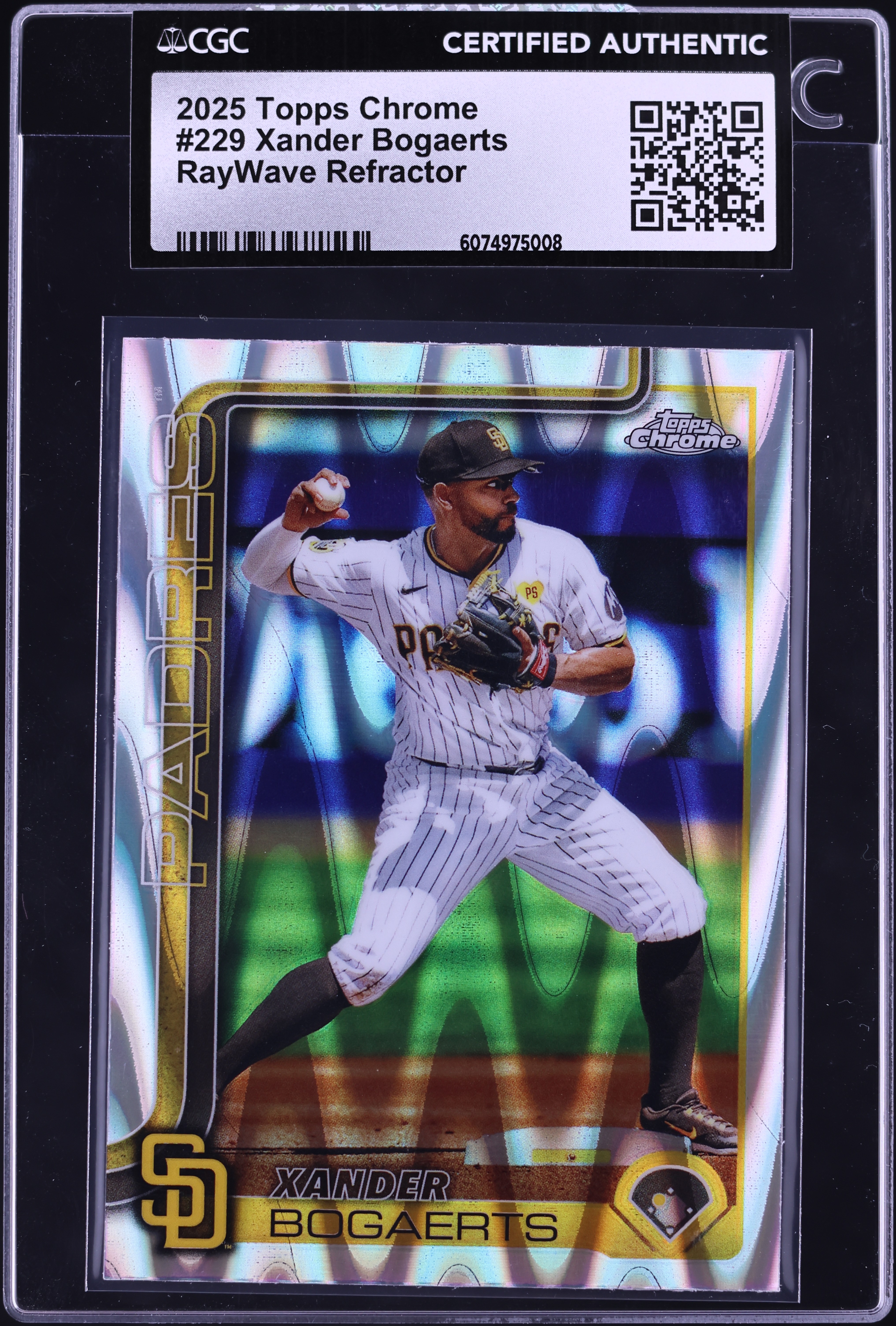 2025 Topps Chrome RayWave Refractor Xander Bogaerts #229 CGC AUTH