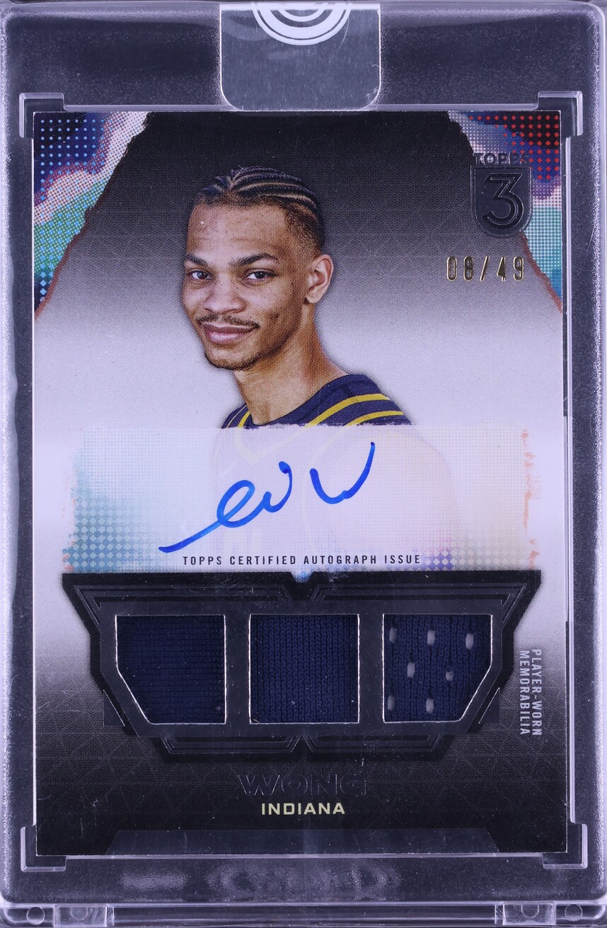 2023 Topps Three Triple Prime Isaiah Wong ROOKIE PATCH AUTO /49 #TRA-IW CGC AUTH