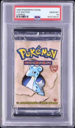 1999 Pokemon Fossil 1st Edition Booster Pack Lapras Art PSA 10 GEM