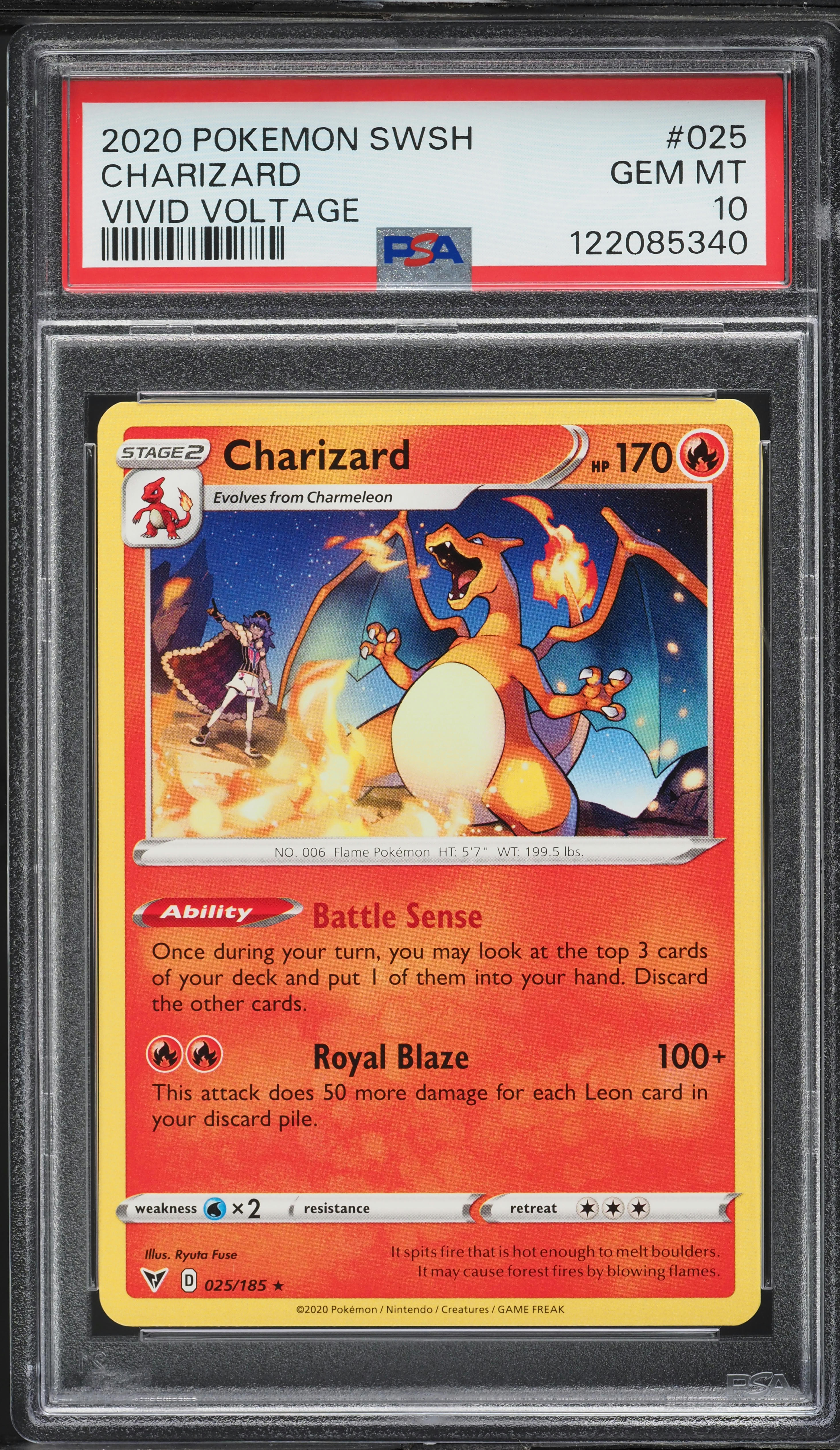 2020 Pokemon Sword & Shield Vivid Voltage Charizard #25 PSA 10 GEM