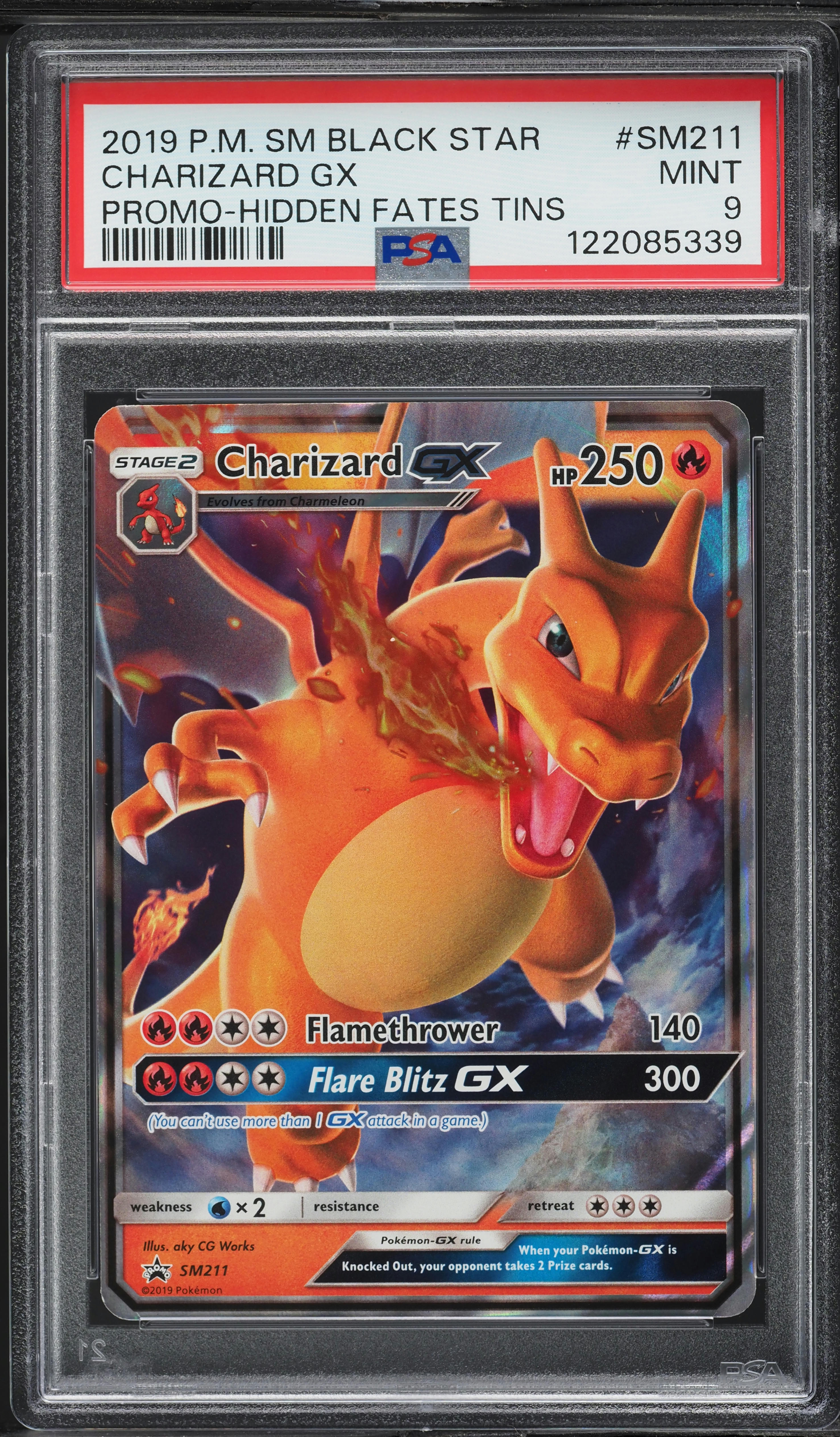 Pokemon Card TCG - Charizard GX SM211 Black Star Promo Sun & Moon Near
