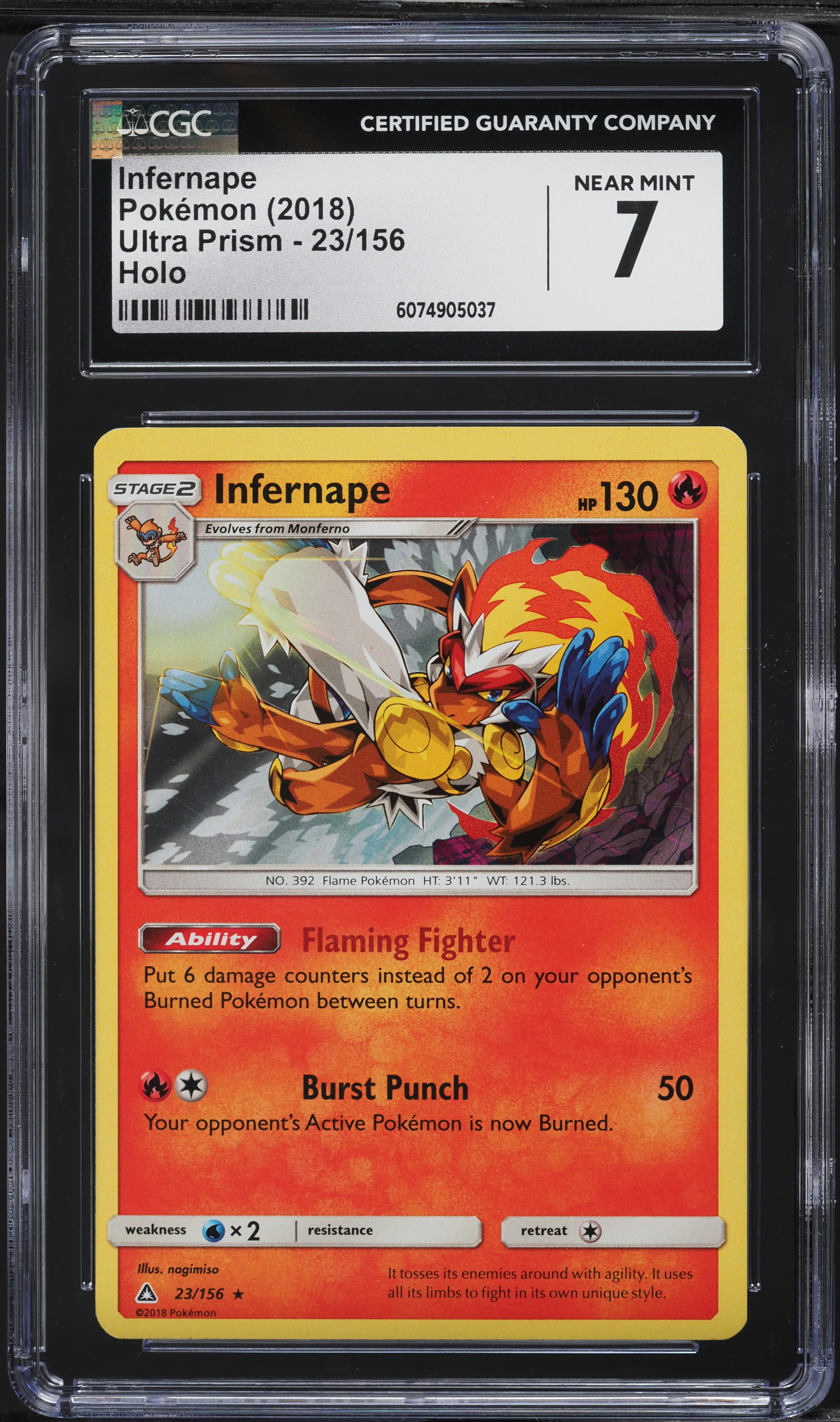 infernape pokemon card - 23/156 - Holo Rare Retreat Cost 0 M Infernape Ex Gx Pokemon