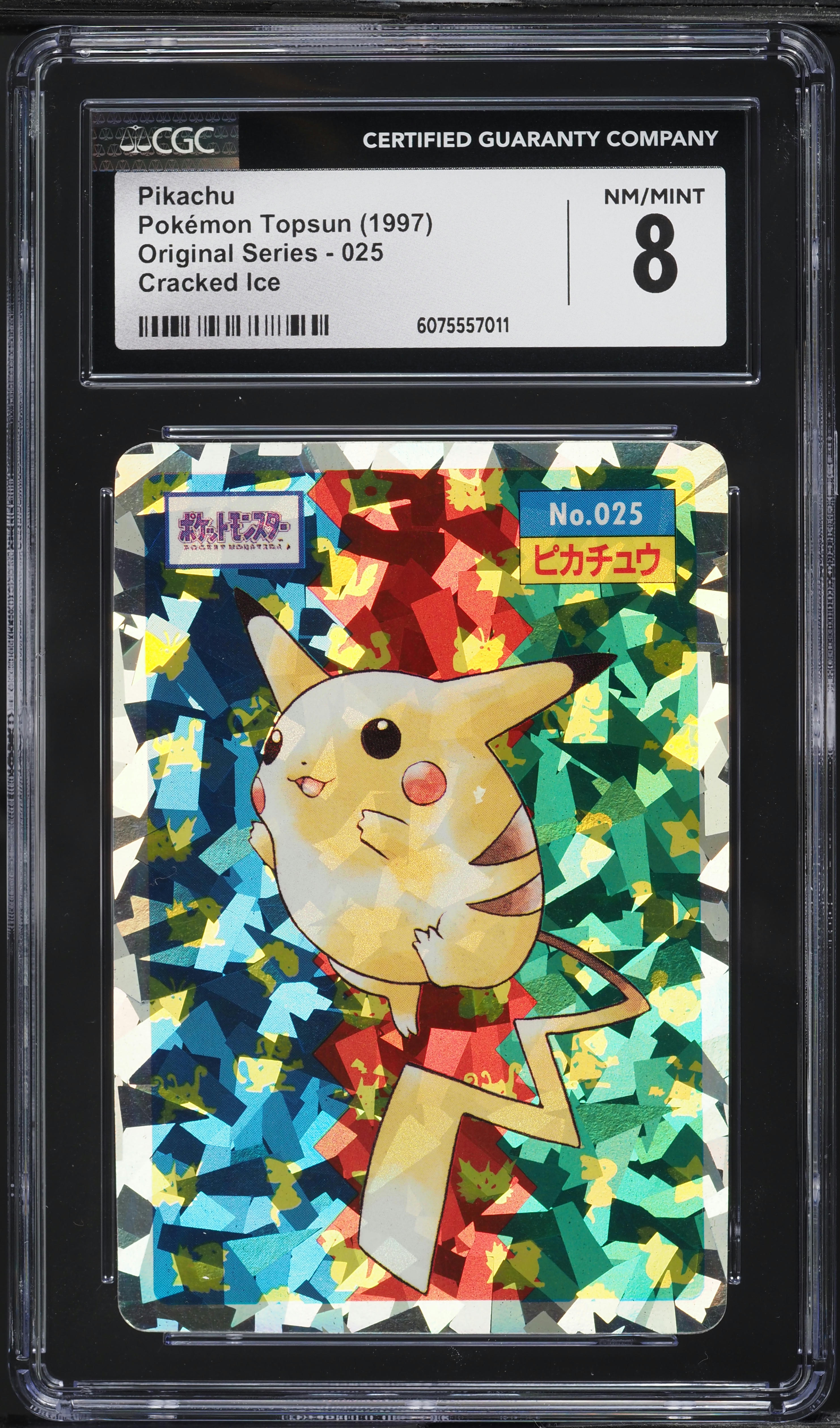 1997 Pokemon Topsun Original Series Cracked Ice Pikachu #025 CGC 8