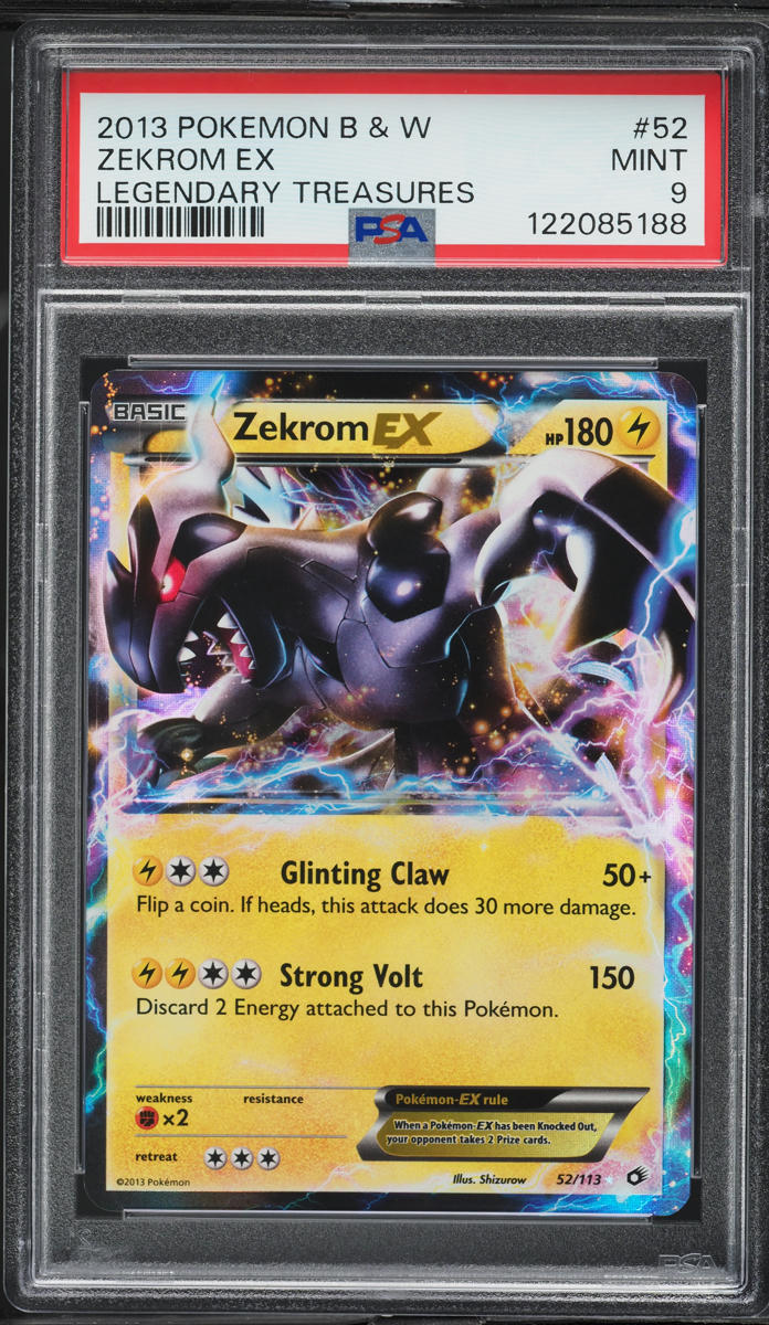 2013 Pokemon Black & White Legendary Treasures Zekrom EX #52 PSA 9
