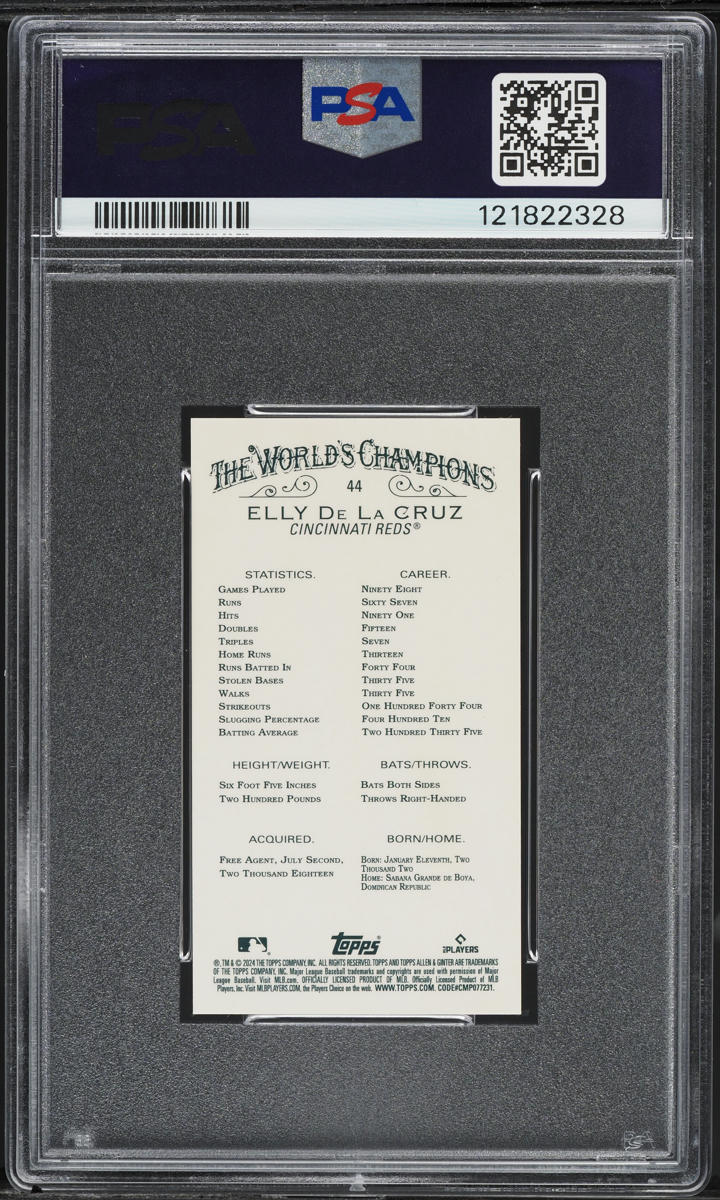 2024 Topps Allen & Ginter Chrome Mini Gold Ref Elly De La Cruz ROOKIE /50 PSA 10