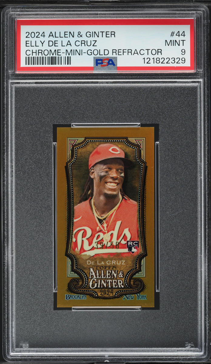 2024 Topps Allen & Ginter Chrome Mini Gold Ref Elly De La Cruz ROOKIE /50 PSA 9