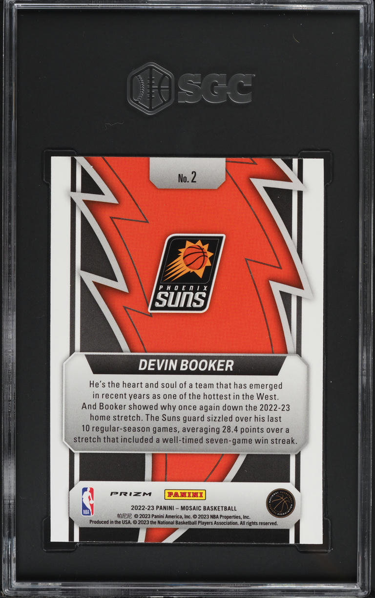 2022 Panini Mosaic Thunder Road Green Prizm Devin Booker #2 SGC 9.5 MINT+