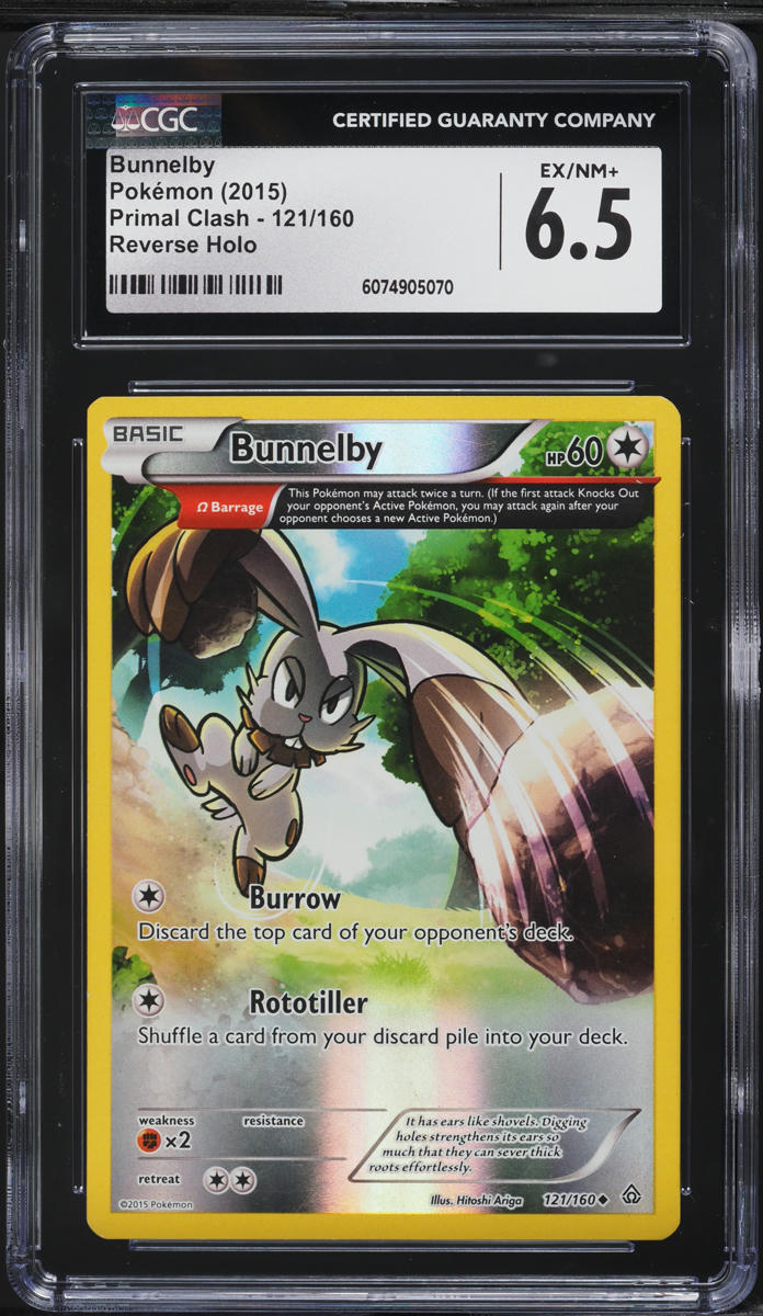 2015 Pokemon XY Primal Clash Reverse Holo Bunnelby #121 CGC 6.5 EXMT+ on  Fanatics Collect