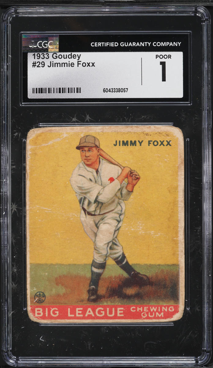 1933 Goudey Jimmie Foxx #29 CGC 1 PR