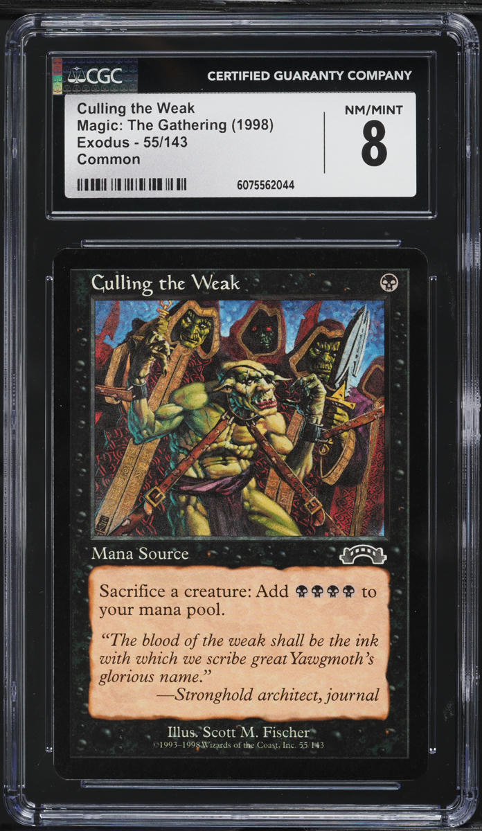 1998 Magic The Gathering MTG Exodus Culling The Weak #55 CGC 8 NM