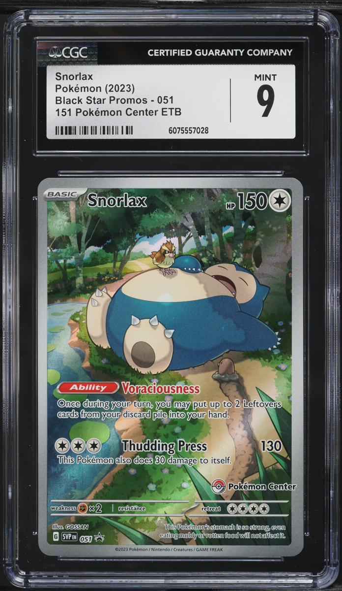 2023 Pokemon SV 151 Black Star Promo Center ETB Snorlax #51 CGC 9 MINT on  Fanatics Collect