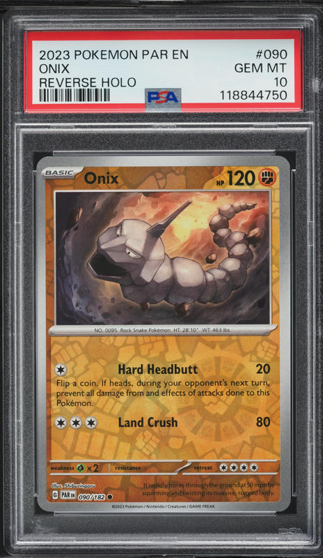 2023 Pokemon SV Paradox Rift Reverse Holo Onix #090 PSA 10 GEM MINT