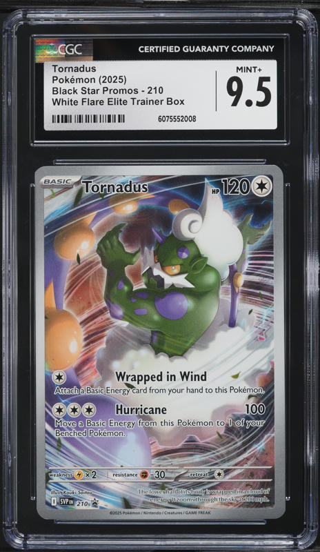 2025 Pokemon SV Black Star Promo White Flare ETB Tornadus #210 CGC 9.5 MINT+
