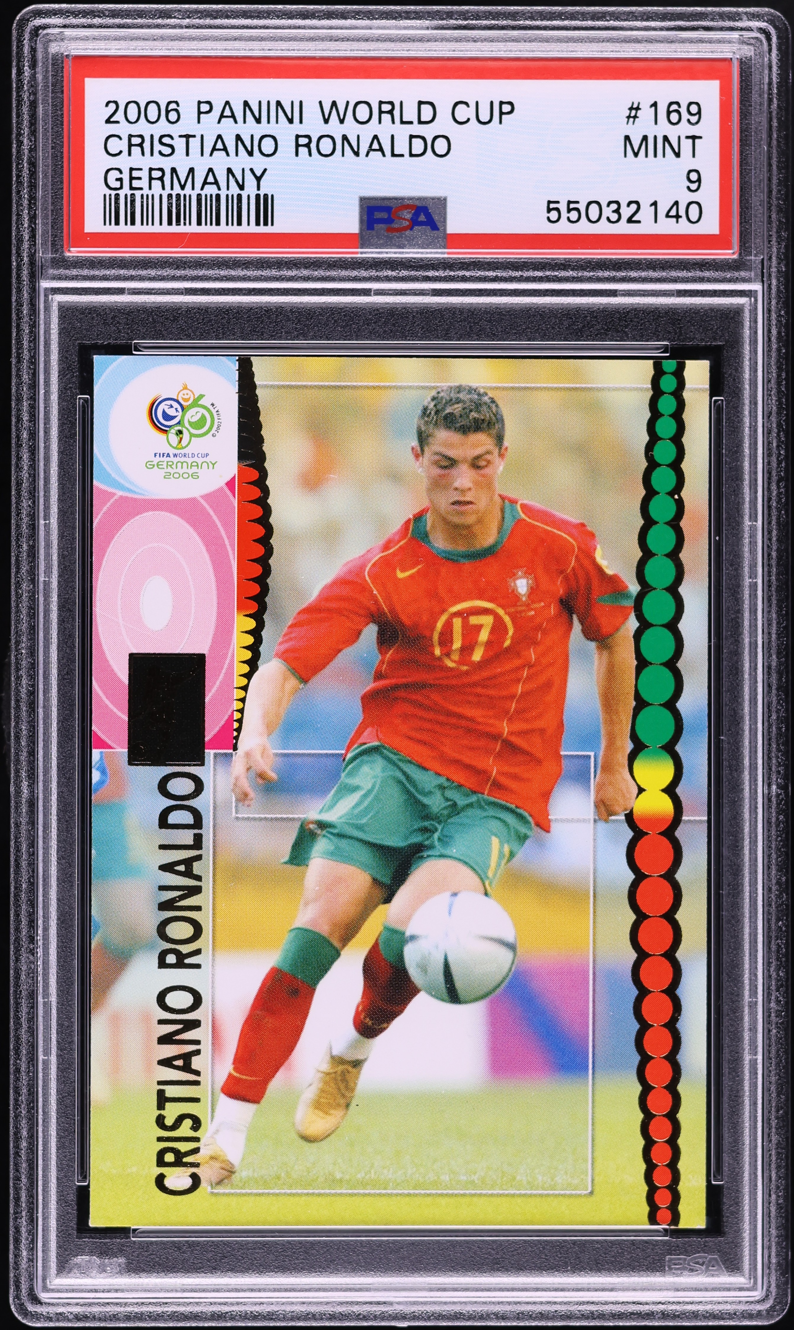 2006 Panini World Cup Germany Cristiano Ronaldo #169 PSA 9 MINT on