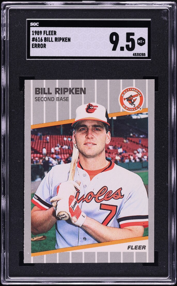 1989 Fleer Bill Ripken ROOKIE, FF ERROR #616 SGC 9.5 MINT+ on Fanatics ...