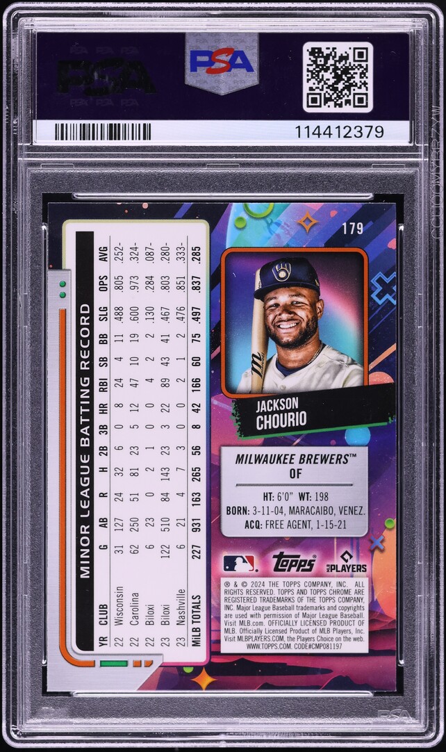 2024 Topps Chrome Cosmic Aqua Equinox Refractor Jackson Chourio RC 
