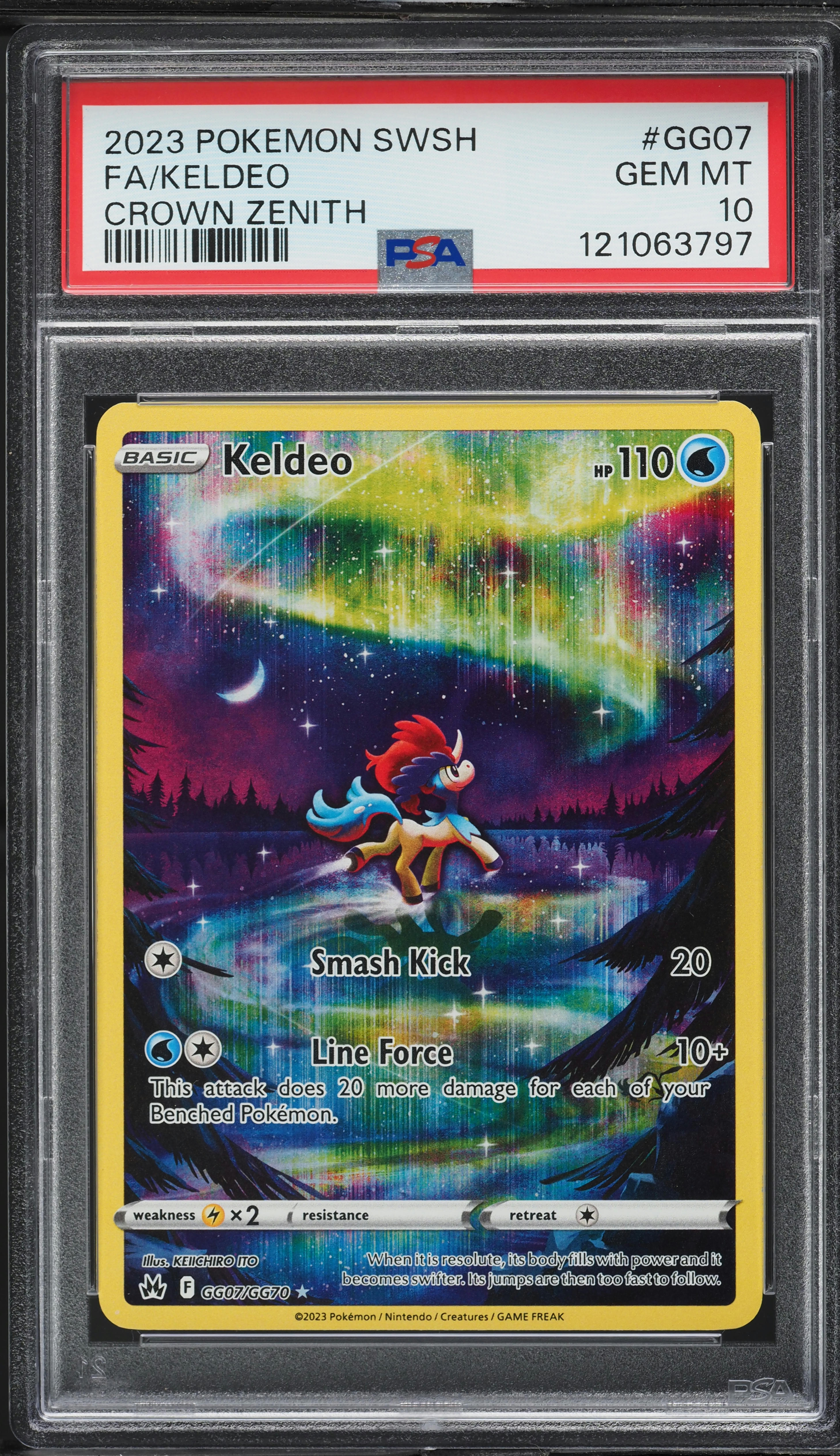 2023 Pokemon Sword & Shield Crown Zenith Full Art Keldeo #GG07 PSA