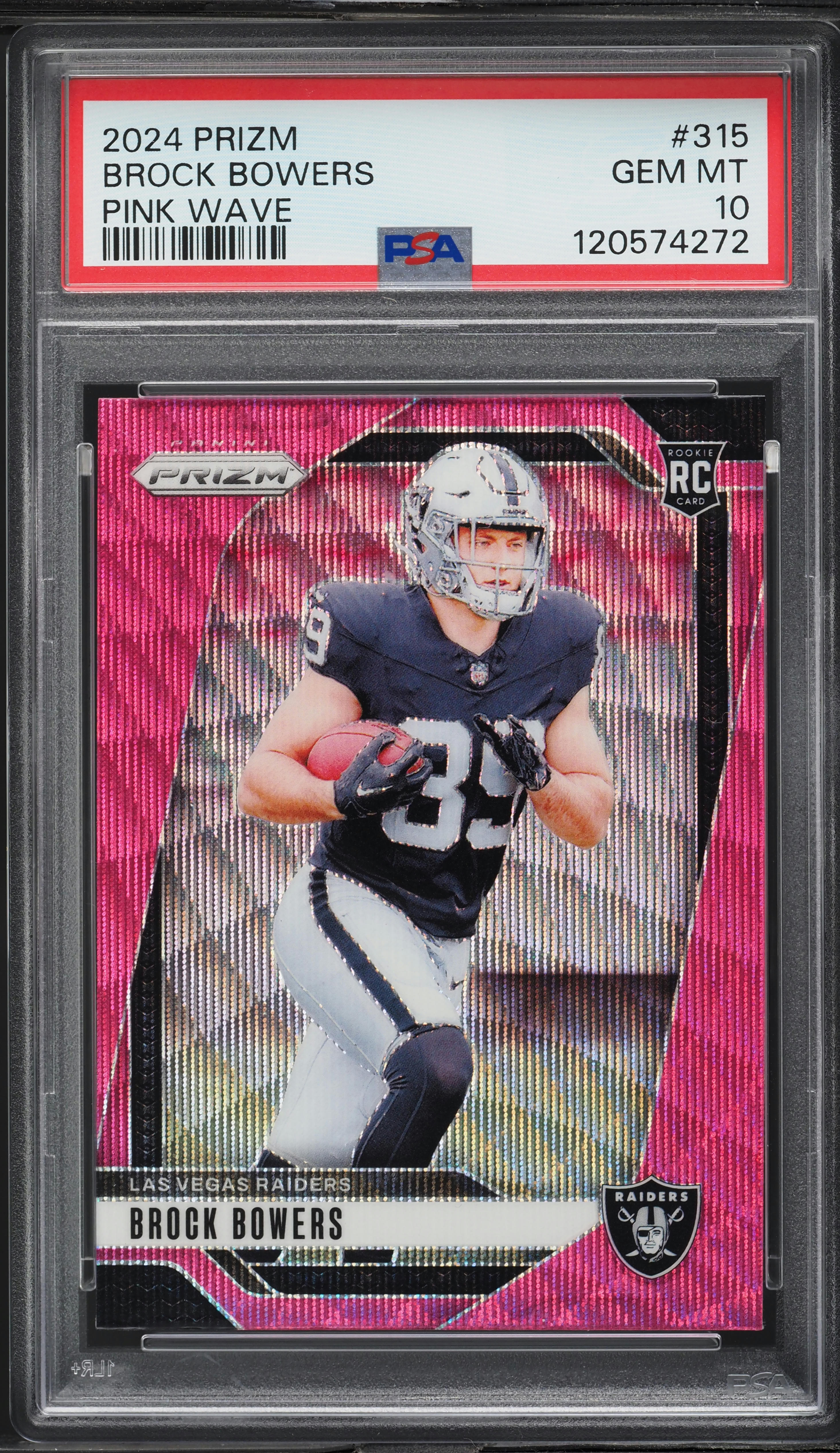 2024 Panini Prizm Pink Wave Brock Bowers ROOKIE #315 PSA 10 GEM