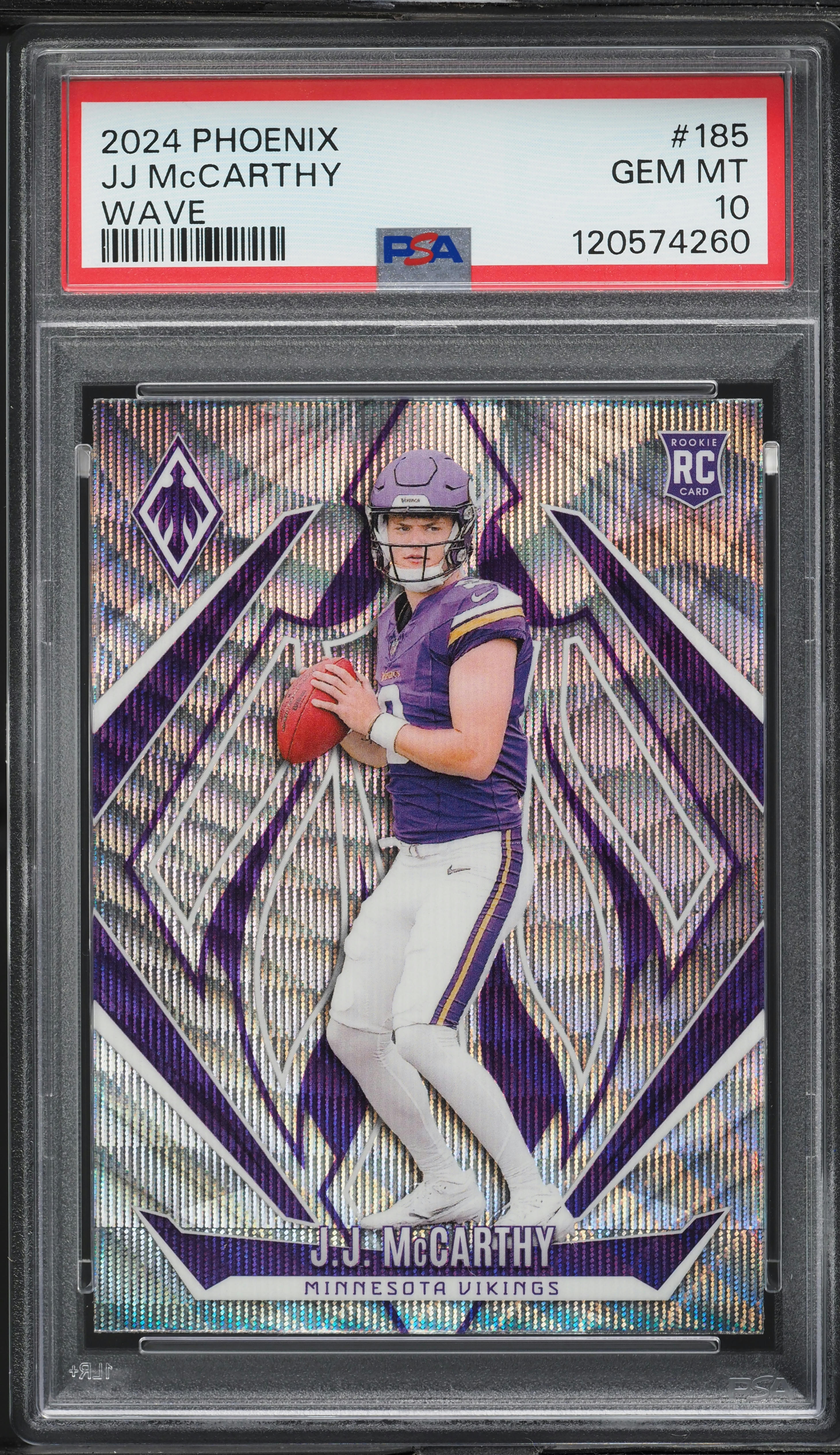 UNIQ イシェン トレカ 2024 Panini Phoenix Wave J.J. McCarthy ROOKIE #185 PSA 10 GEM MINT