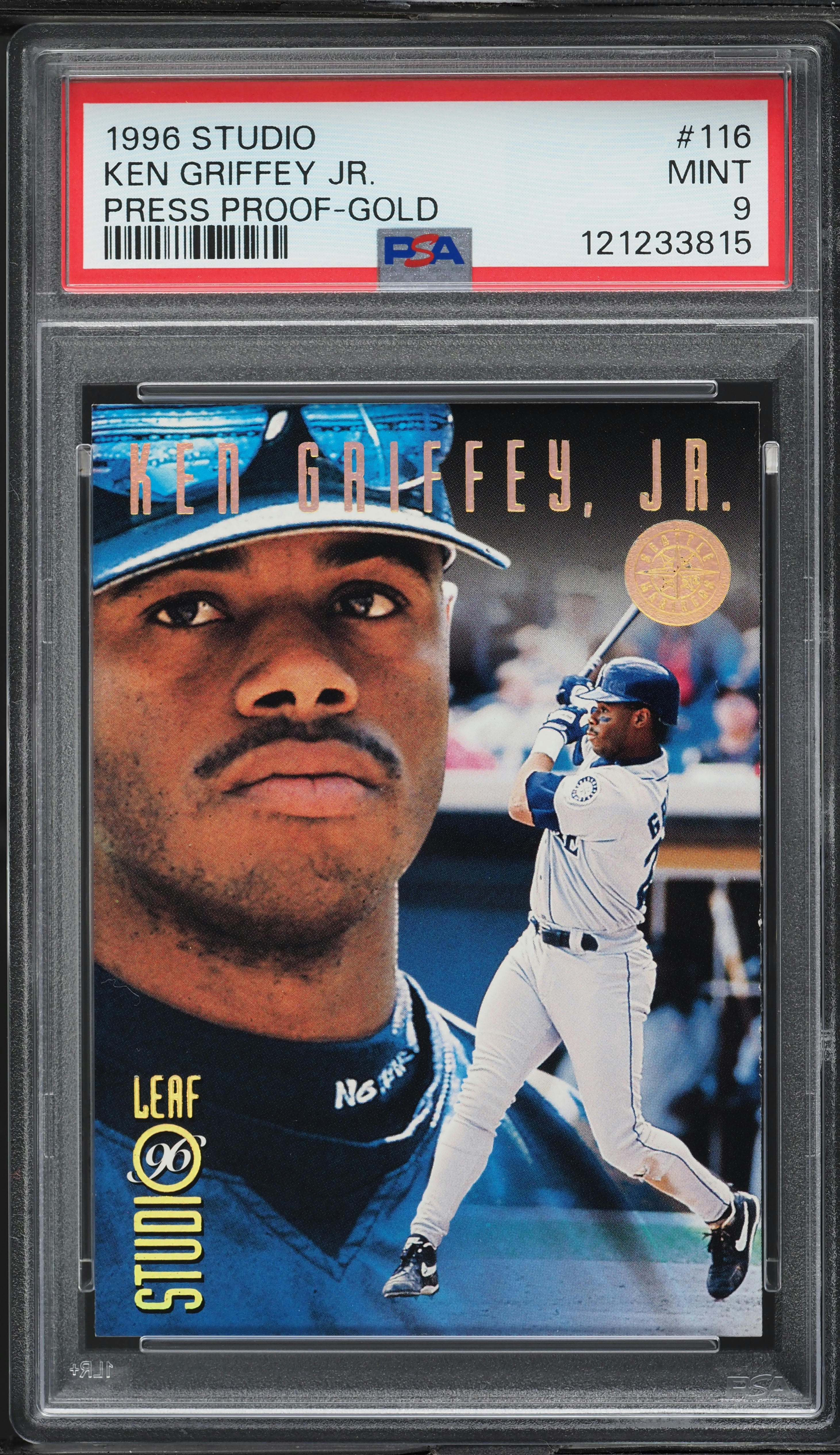 1996 Studio Press Proof Gold Ken Griffey Jr. /500 #116 PSA 9 MINT 
