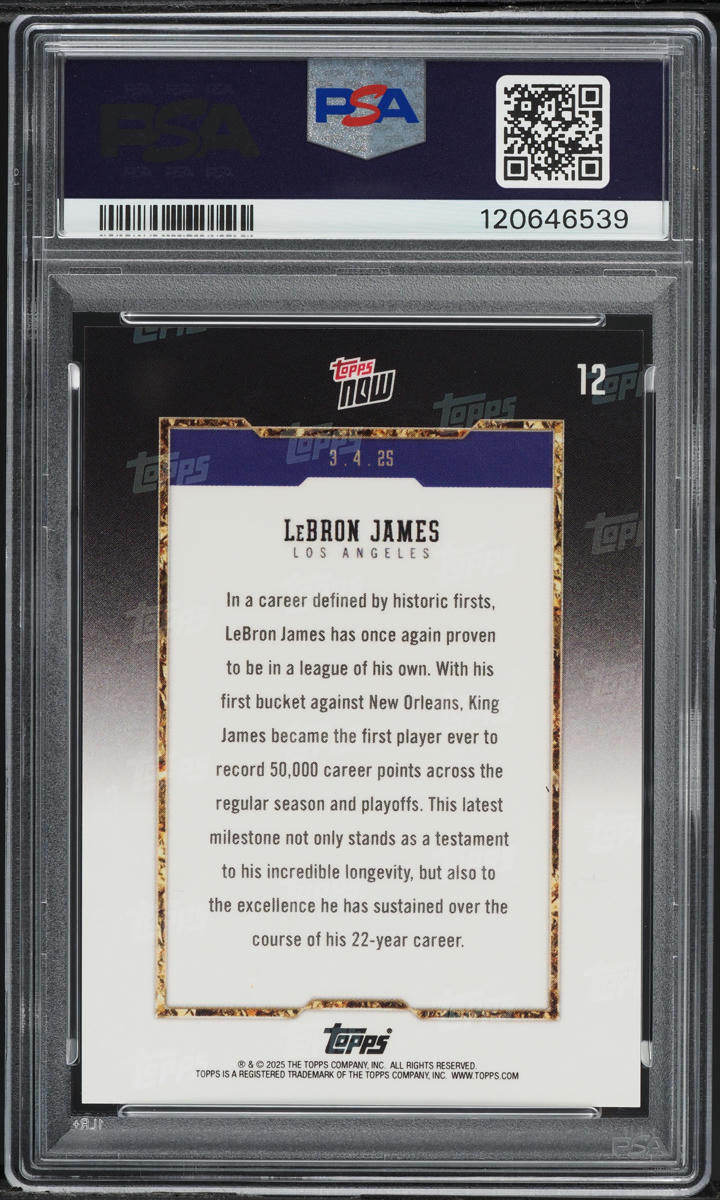 2024 Topps Now LeBron James #12 PSA 10 GEM MINT