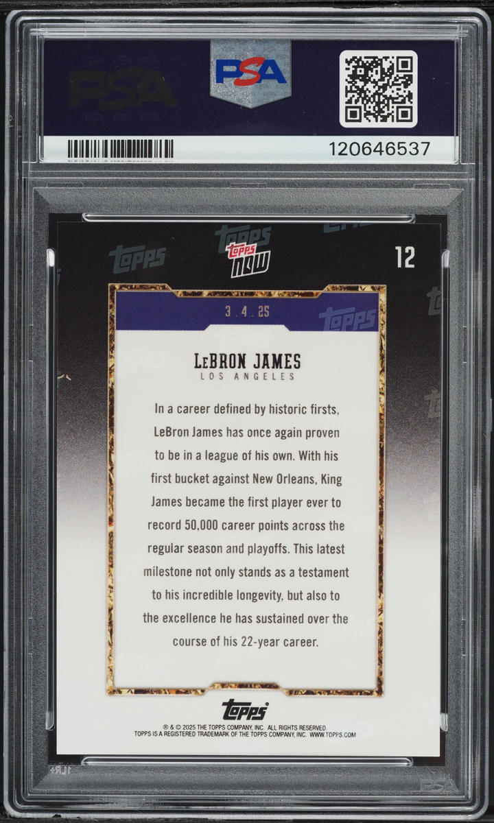 2024 Topps Now LeBron James #12 PSA 10 GEM MINT
