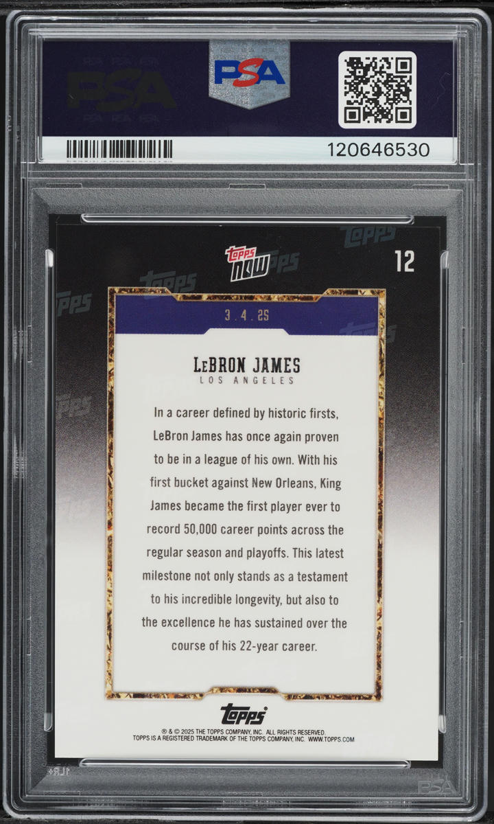 2024 Topps Now LeBron James #12 PSA 10 GEM MINT