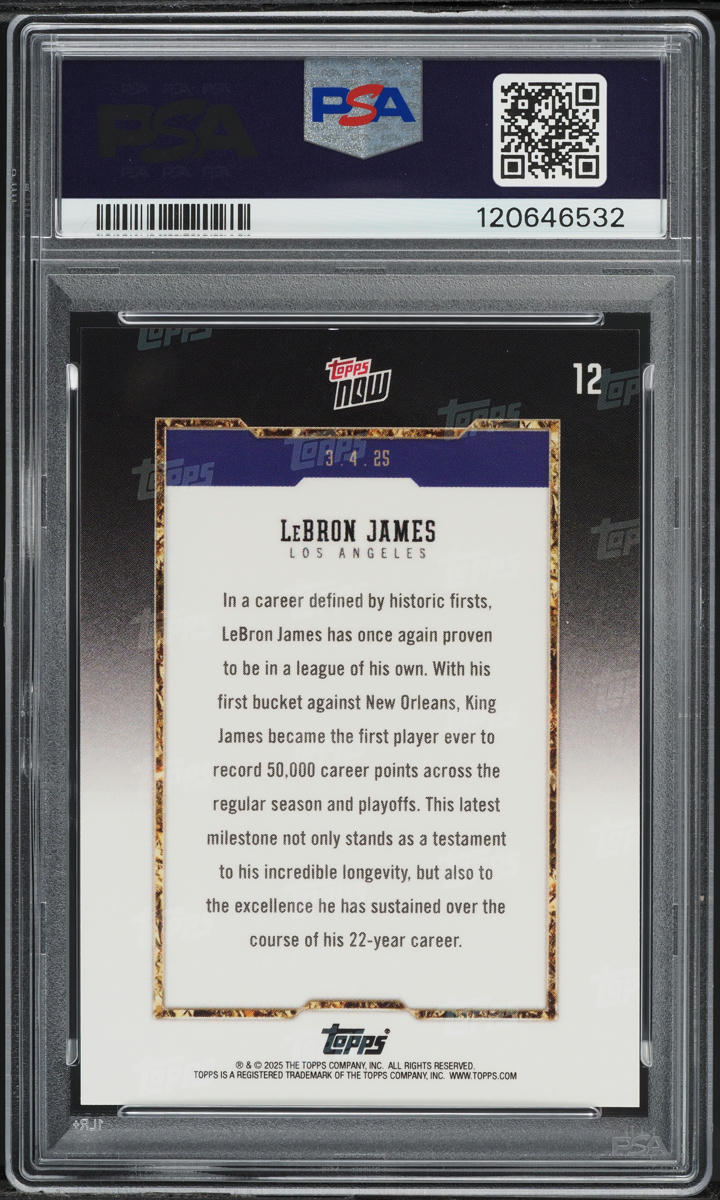2024 Topps Now LeBron James #12 PSA 10 GEM MINT