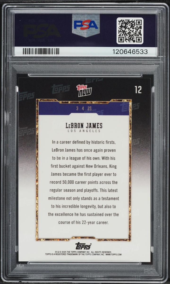 2024 Topps Now LeBron James #12 PSA 10 GEM MINT