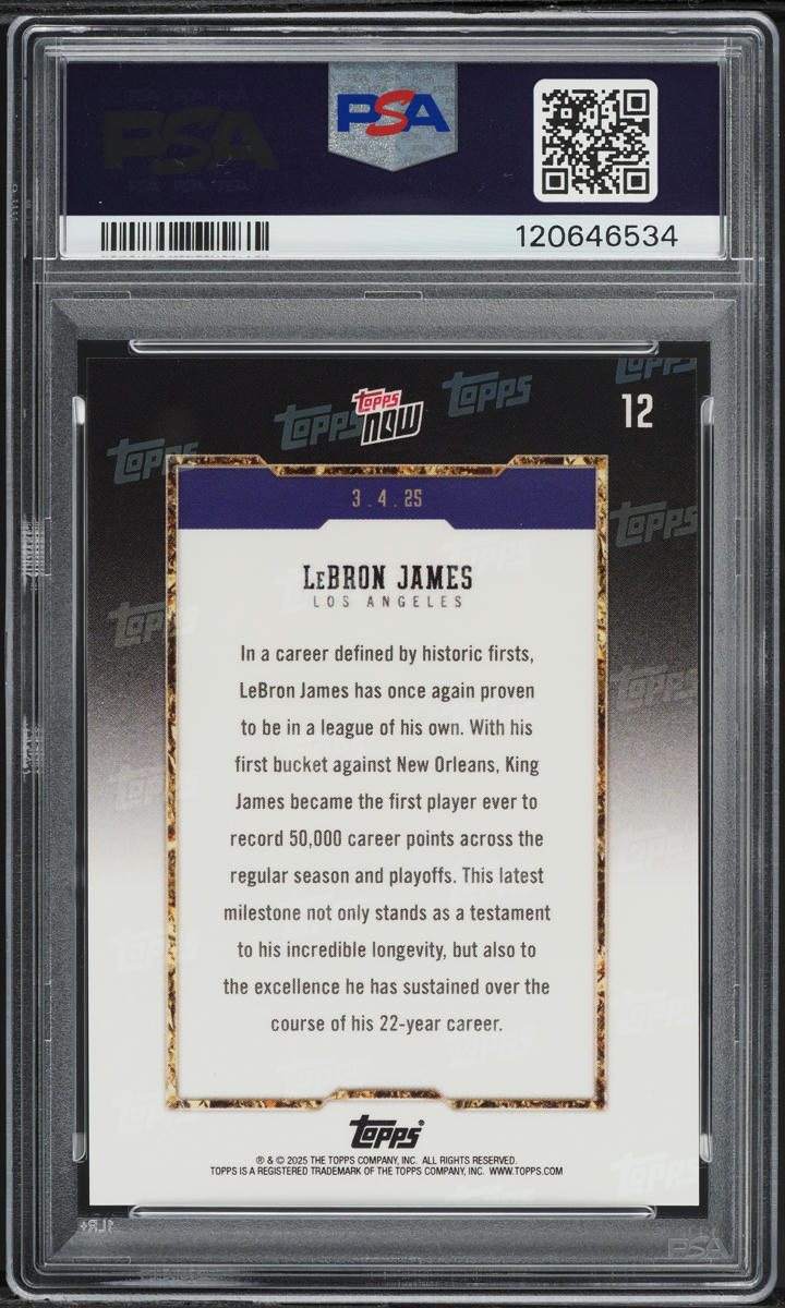 2024 Topps Now LeBron James #12 PSA 10 GEM MINT