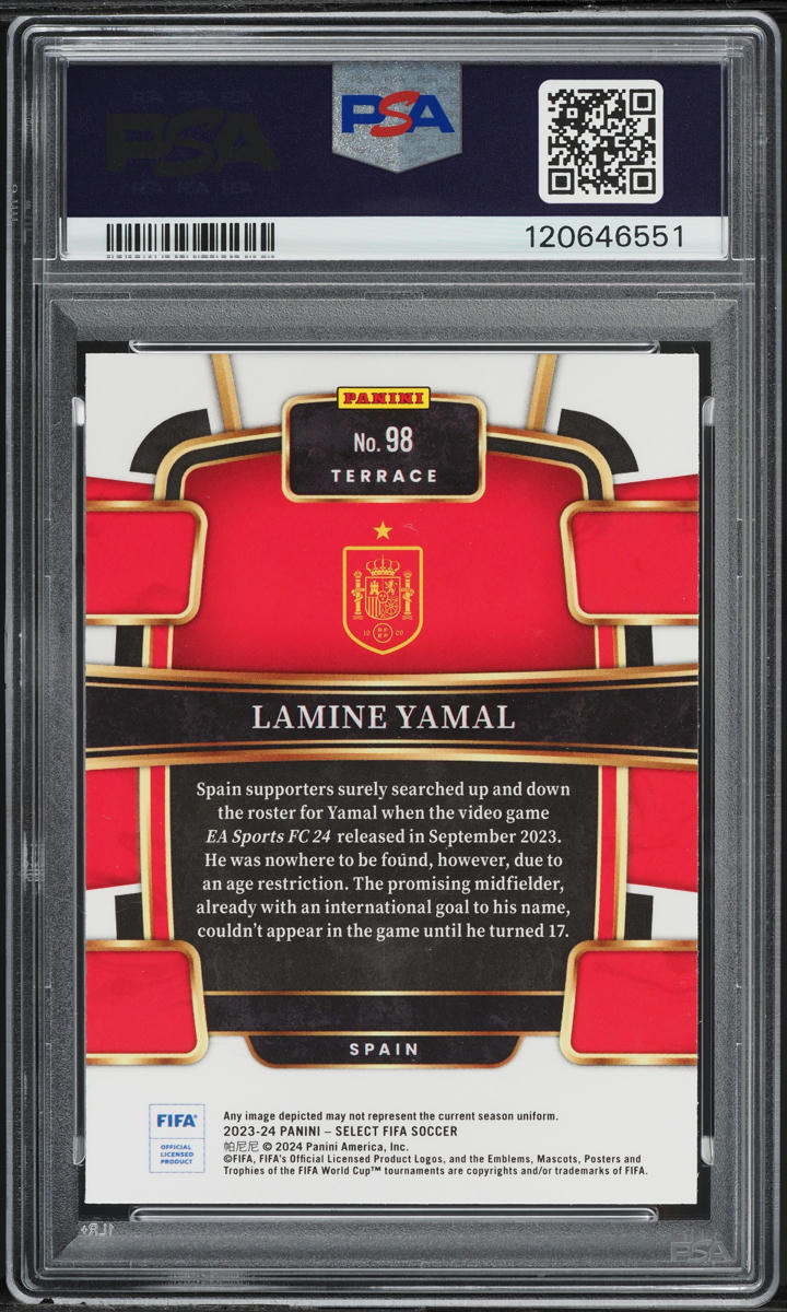 2023 Select Terrace FIFA Lamine Yamal ROOKIE #98 PSA 9 MINT