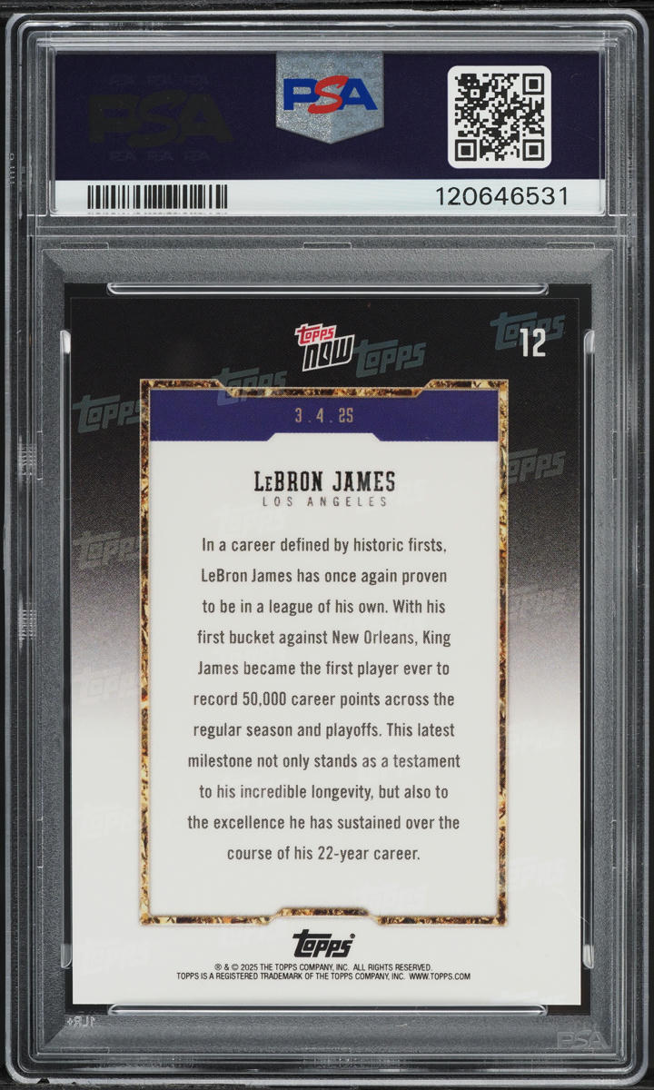 2024 Topps Now LeBron James #12 PSA 10 GEM MINT