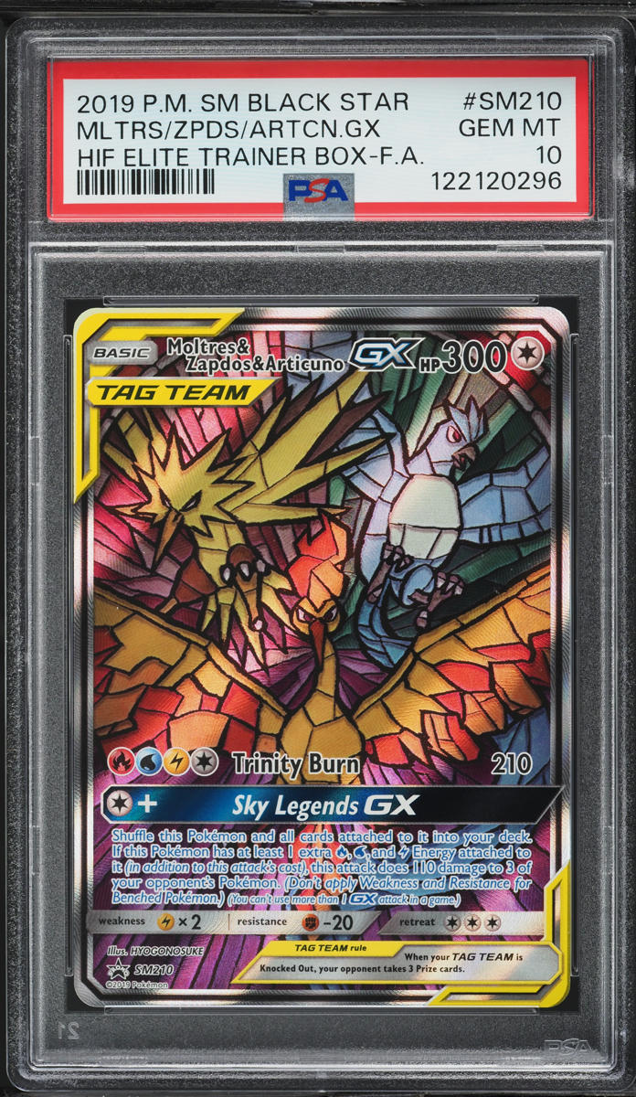 2019 Pokemon SM Promo Hidden Fates Moltres & Zapdos & Articuno GX #SM210 PSA 10