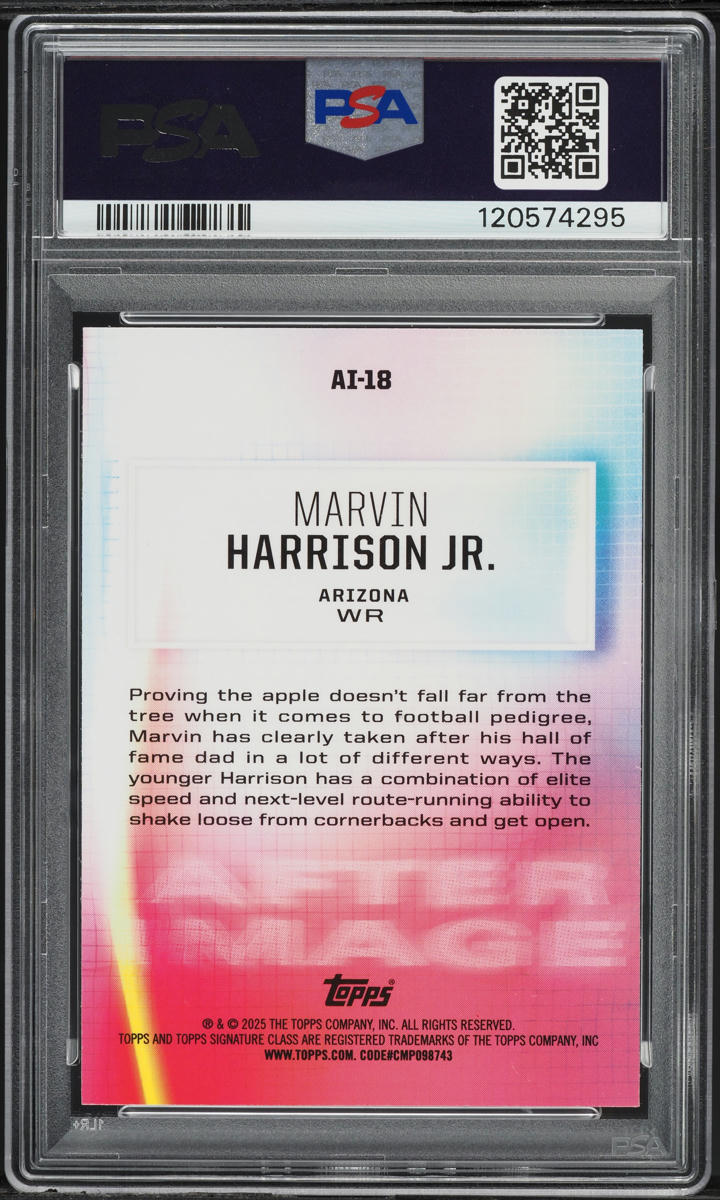 2024 Topps Signature Class After Image Marvin Harrison Jr ROOKIE #AI-18 PSA 10