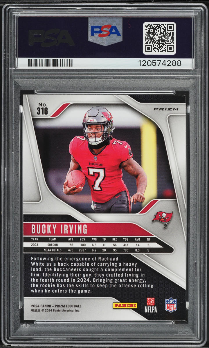 2024 Panini Prizm Pink Wave Bucky Irving ROOKIE #316 PSA 10 GEM MINT