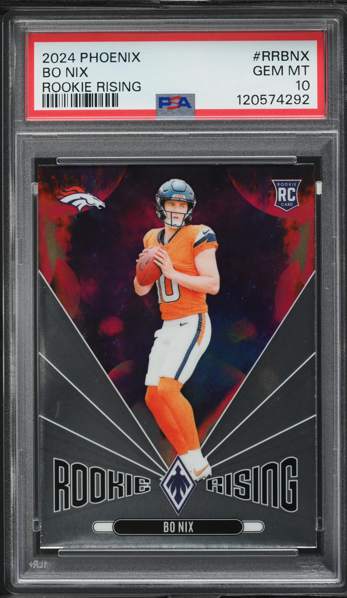 2024 Panini Phoenix Rookie Rising Bo Nix ROOKIE #RR-BNX PSA 10 GEM MINT