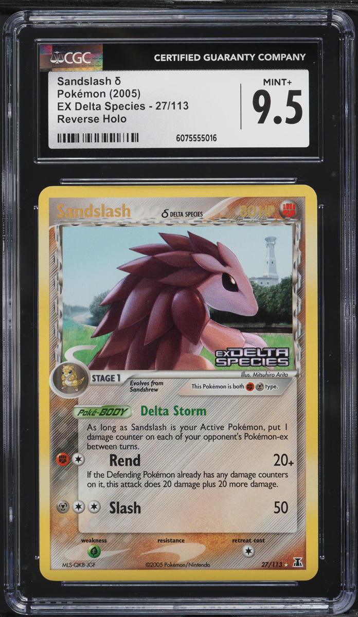 2005 Pokemon EX Delta Species Reverse Holo Sandslash #27 CGC 9.5 MINT+