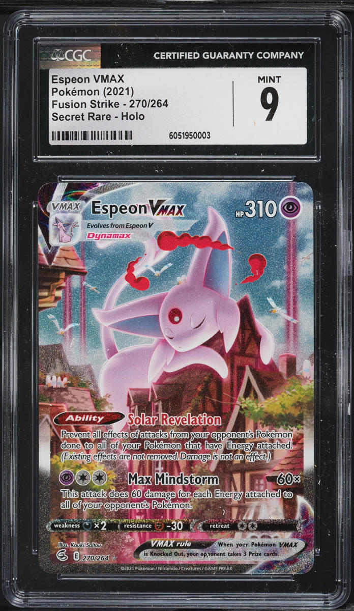 2021 Pokemon SWSH Fusion Strike Alt Art Espeon VMAX #270 CGC 9 MINT