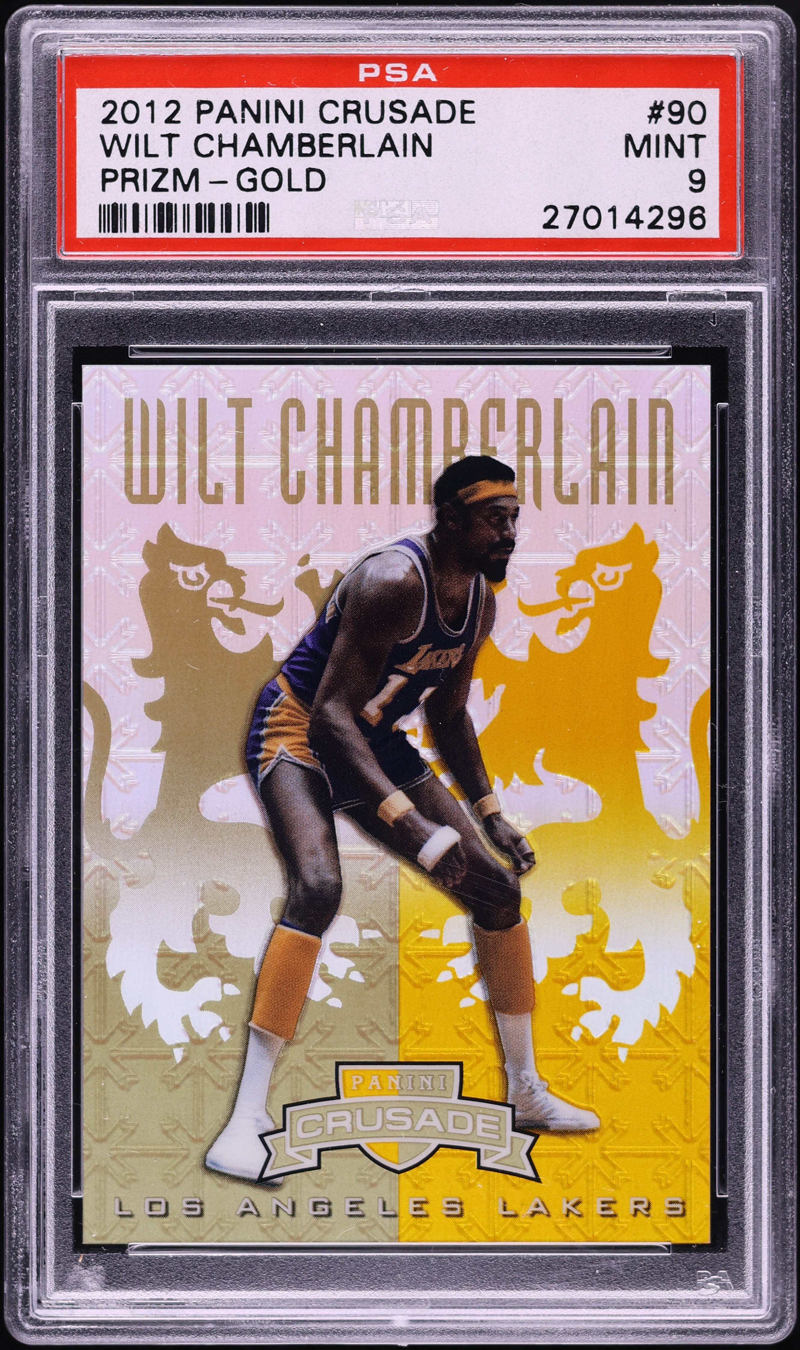 2012 Panini Crusade Gold Prizm Wilt Chamberlain /10 #90 PSA 9 MINT