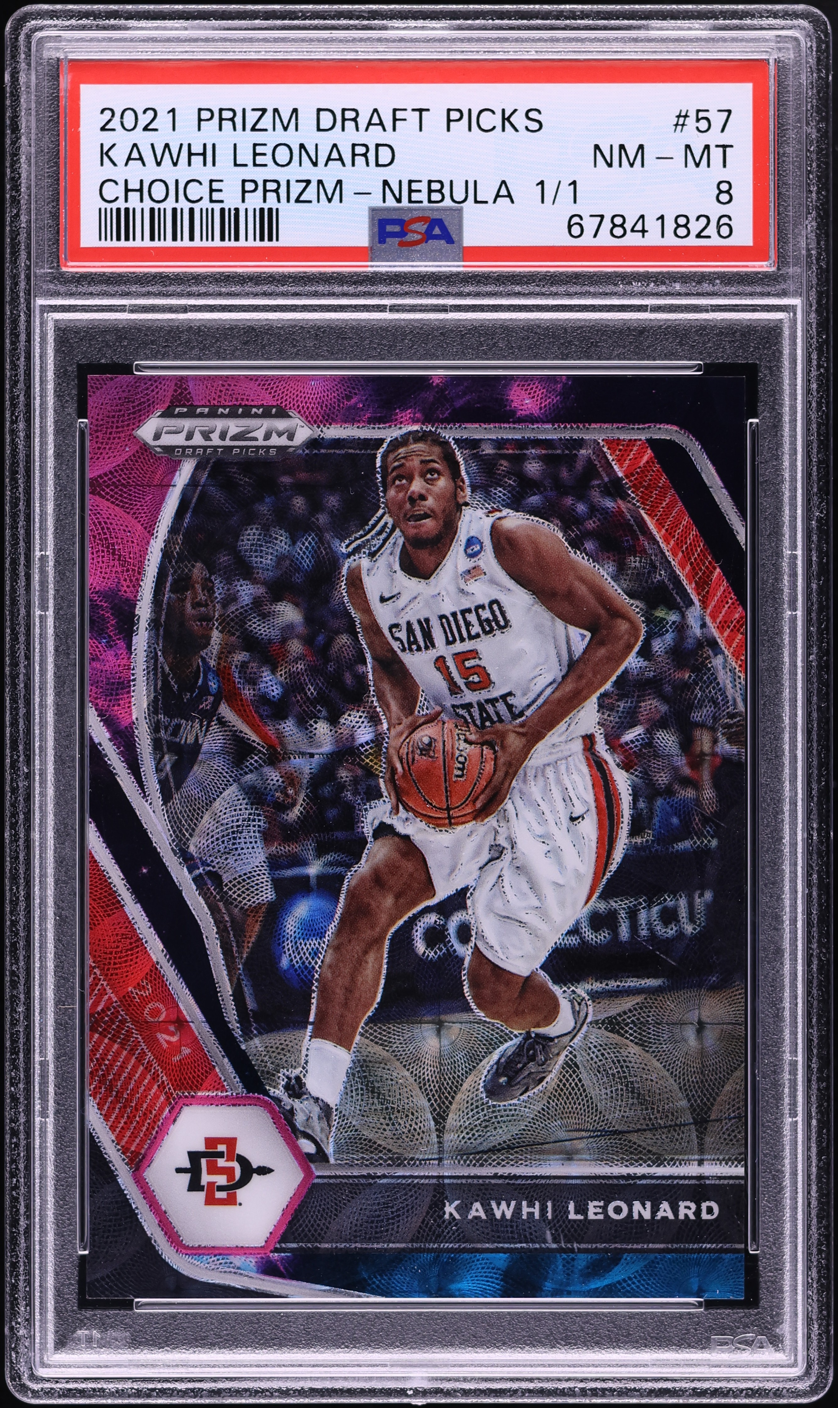 2021 Panini Prizm Draft Picks Choice Nebula Kawhi Leonard 1/1 #57
