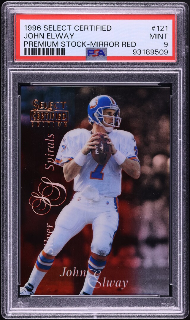 1996 Select Certified Premium Stock Mirror Red John Elway #121 PSA 9 MINT