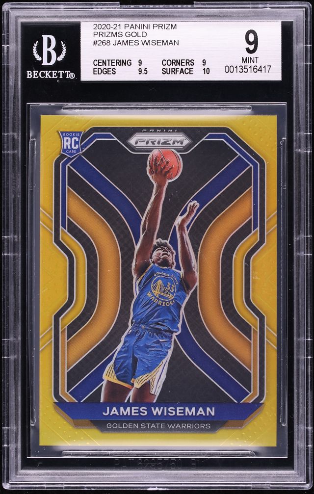 2020 Panini Prizm Gold James Wiseman ROOKIE /10 #268 BGS 9 MINT